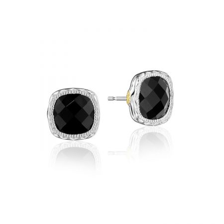Cushion Gem Earrings with Black Onyx