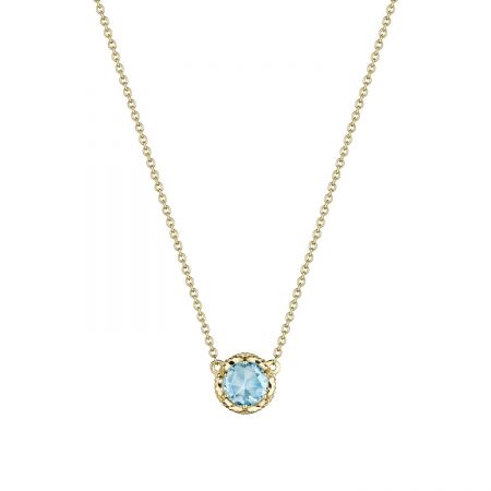 Petite Crescent Station Necklace featuring Sky Blue Topaz