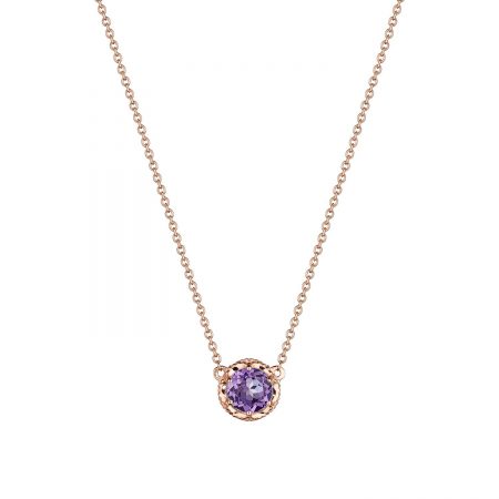 Petite Crescent Station Necklace featuring Amethyst