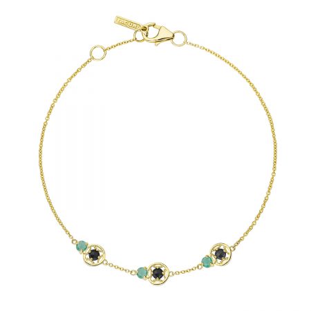 Petite Gemstone Bracelet with Black and Green Onyx
