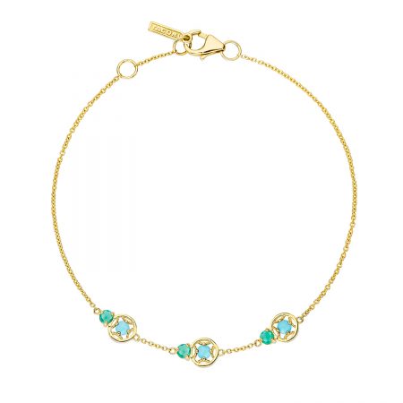 Petite Gemstone Bracelet with Turquoise and Green Onyx