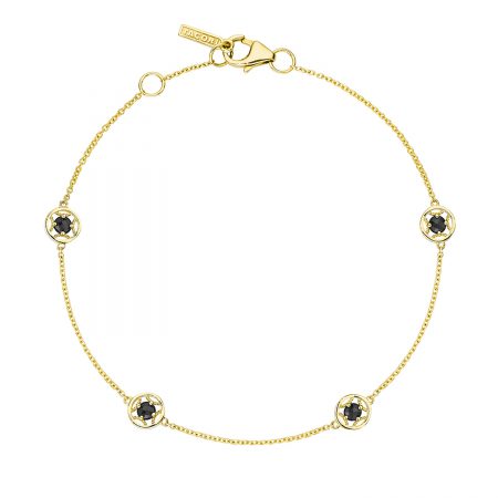 4-Station Petite Gemstone Bracelet with Black Onyx