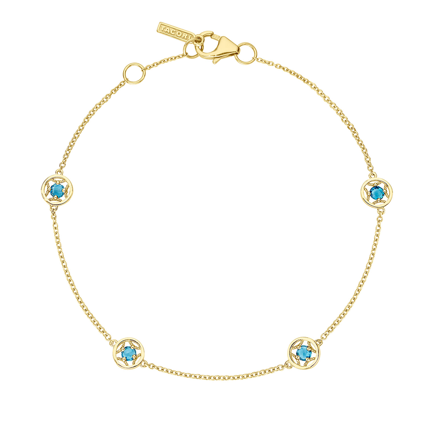 4-Station Petite Gemstone Bracelet with London Blue Topaz