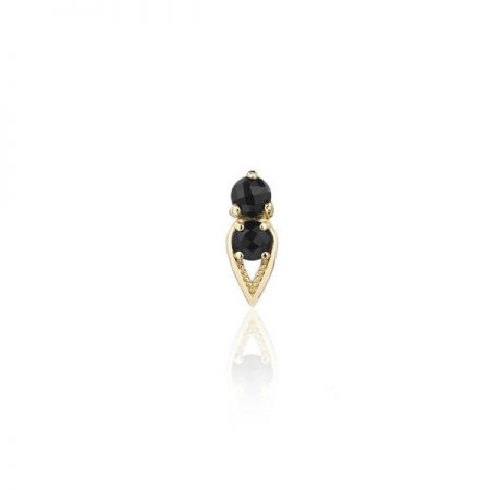 Petite Open Crescent Earrings with Black Onyx