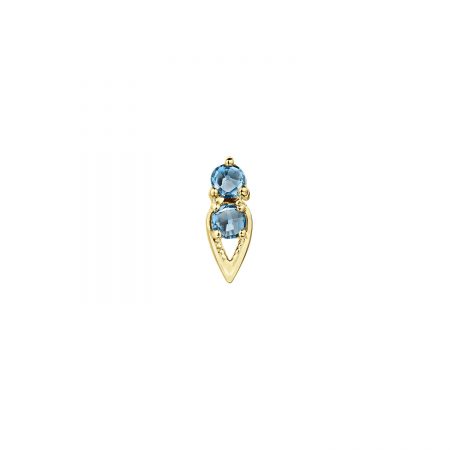 Petite Open Crescent Earrings with London Blue Topaz