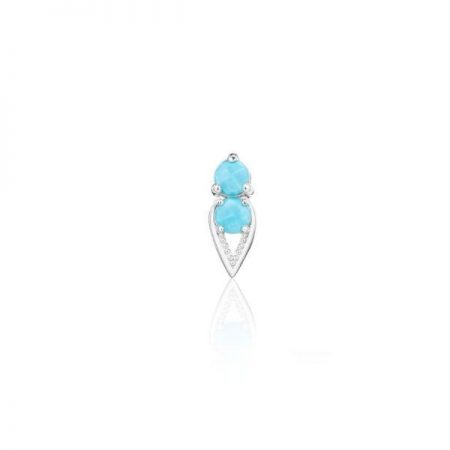 Petite Open Crescent Earrings with Turquoise