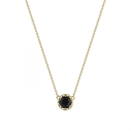Petite Crescent Station Necklace featuring Black Onyx