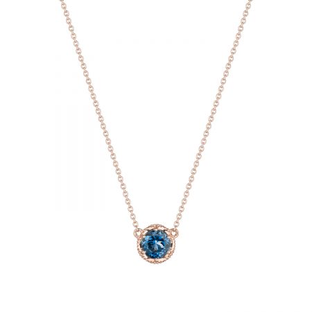 Petite Crescent Station Necklace featuring London Blue Topaz