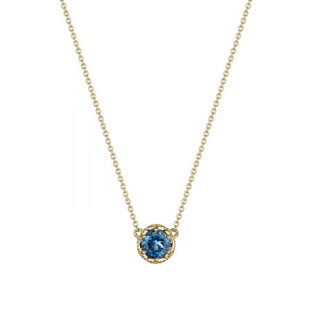 Petite Crescent Station Necklace featuring London Blue Topaz