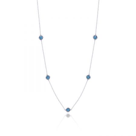 5-station necklace with London Blue Topaz