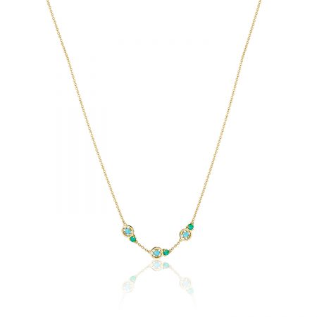 Petite Gemstone Necklace with Turquoise and Green Onyx