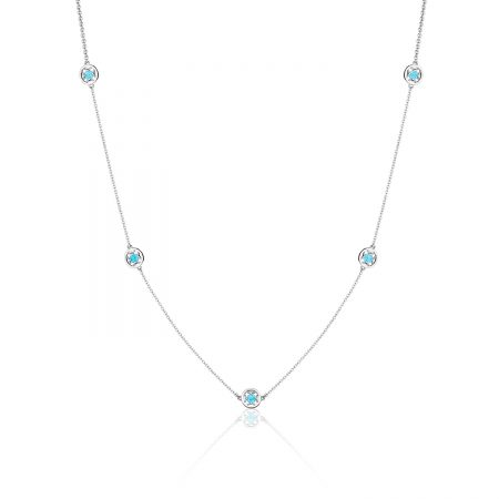 5-Station Petite Gemstone Necklace with Turquoise