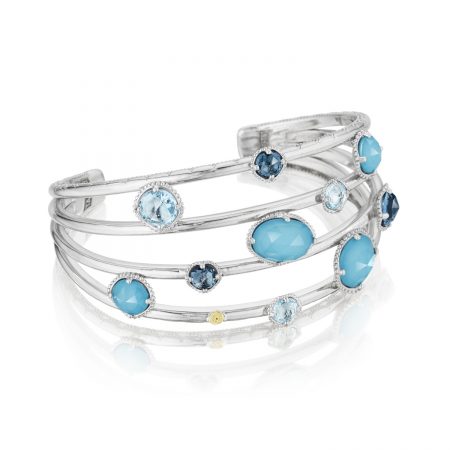 Floating Gem Cuff featuring Assorted Gemstones