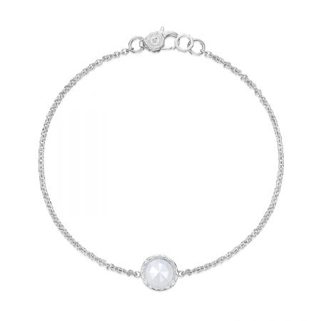 Petite Floating Bezel Bracelet featuring Chalcedony