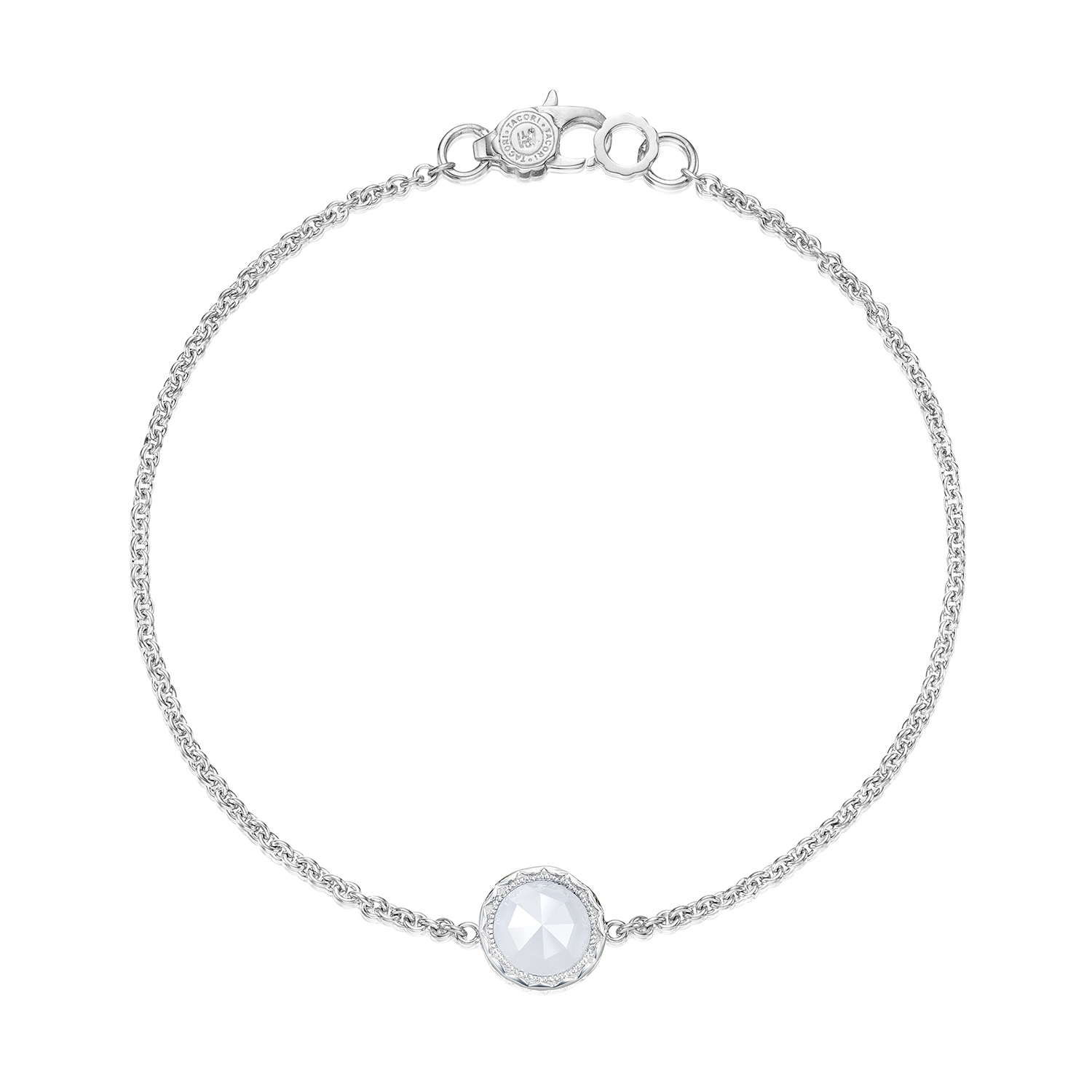 Petite Floating Bezel Bracelet featuring Chalcedony