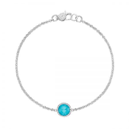 Petite Floating Bezel Bracelet featuring Neo-Turquoise