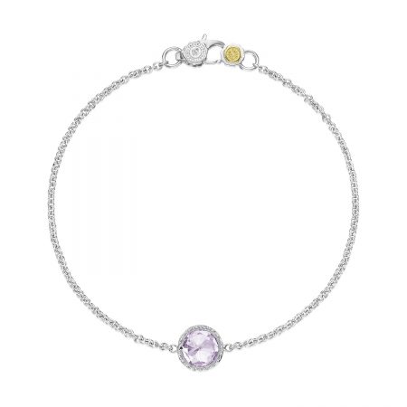 Petite Floating Bezel Bracelet featuring Rose Amethyst