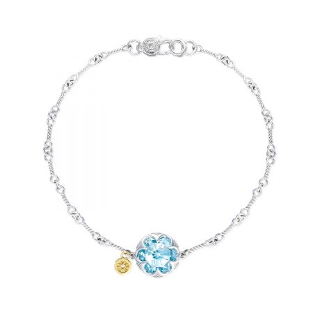 Crescent Gemstone Bracelet featuring Sky Blue Topaz