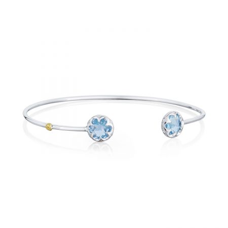 Crescent Bezel Cuff featuring Sky Blue Topaz