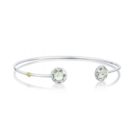 Crescent Bezel Cuff featuring Prasiolite