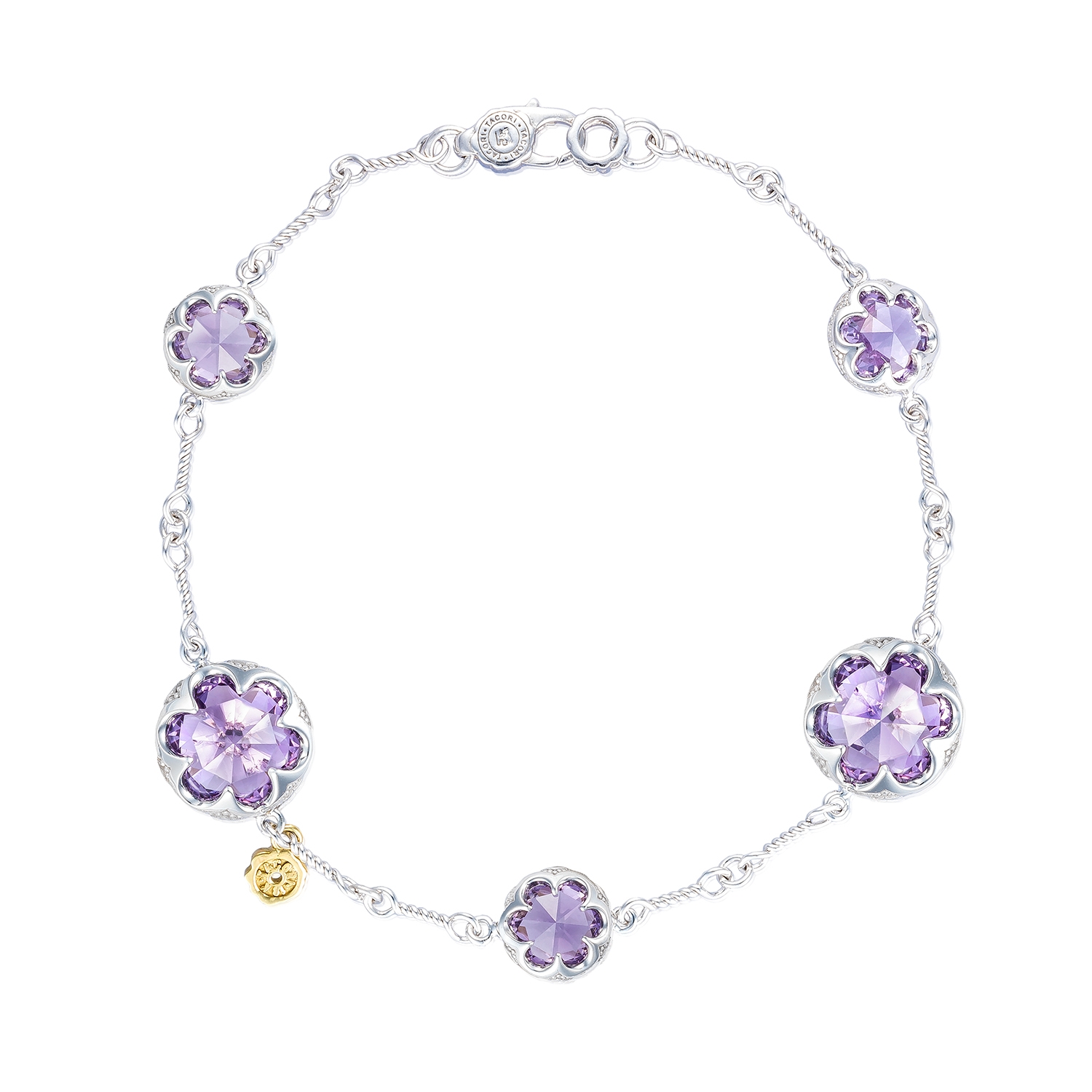 Multi Gem Chain Bracelet featuring Amethyst