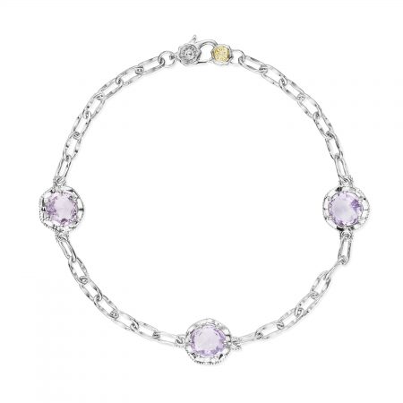 Triple Gem Bracelet featuring Rose Amethyst