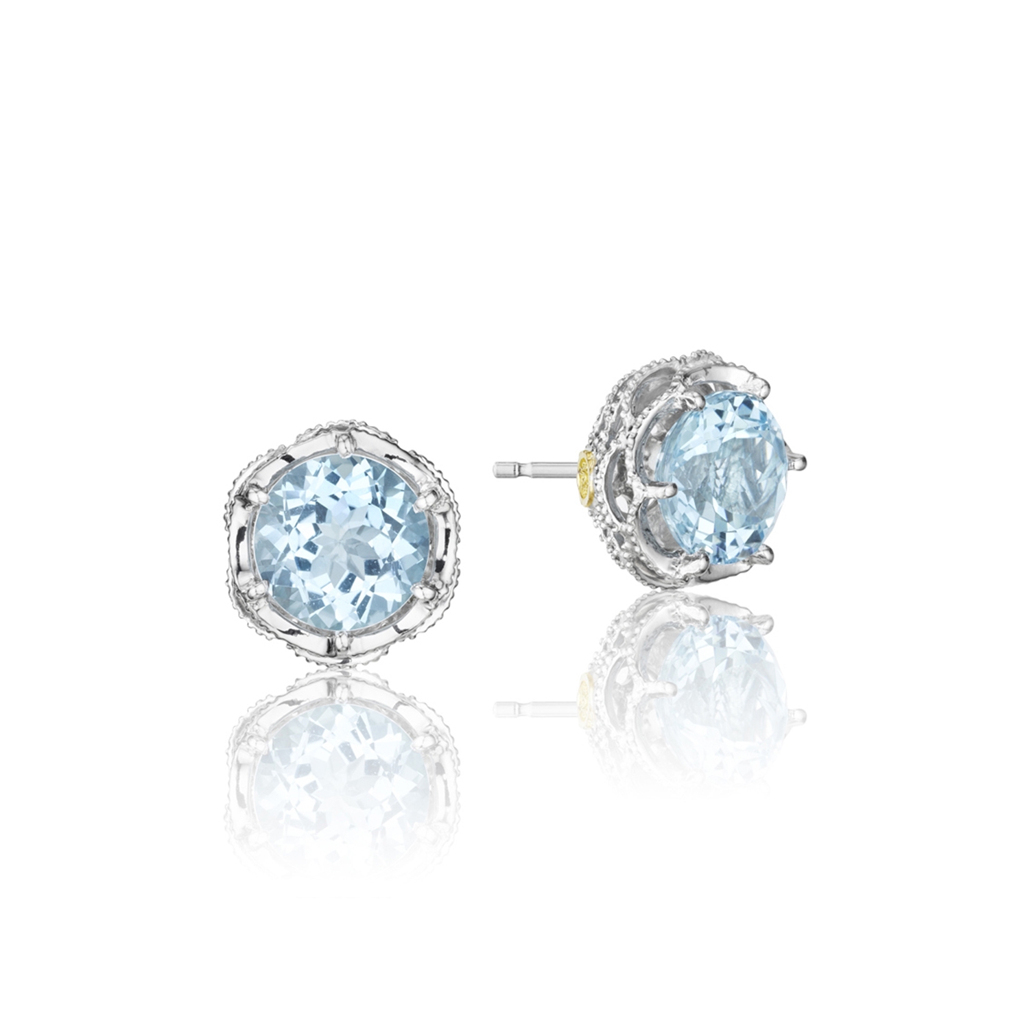 Crescent Crown Studs featuring Sky Blue Topaz