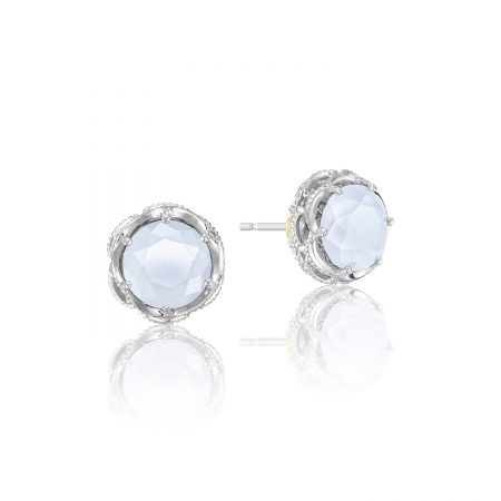 Crescent Crown Studs featuring Chalcedony