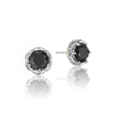 Crescent Crown Studs featuring Black Onyx