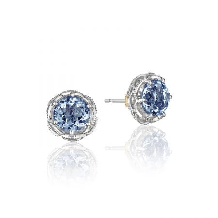 Crescent Crown Studs featuring London Blue Topaz