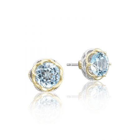 Crescent Crown Studs featuring Sky Blue Topaz