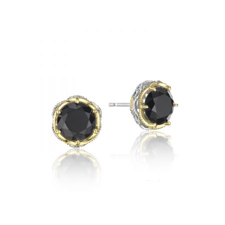 Crescent Crown Studs featuring Black Onyx
