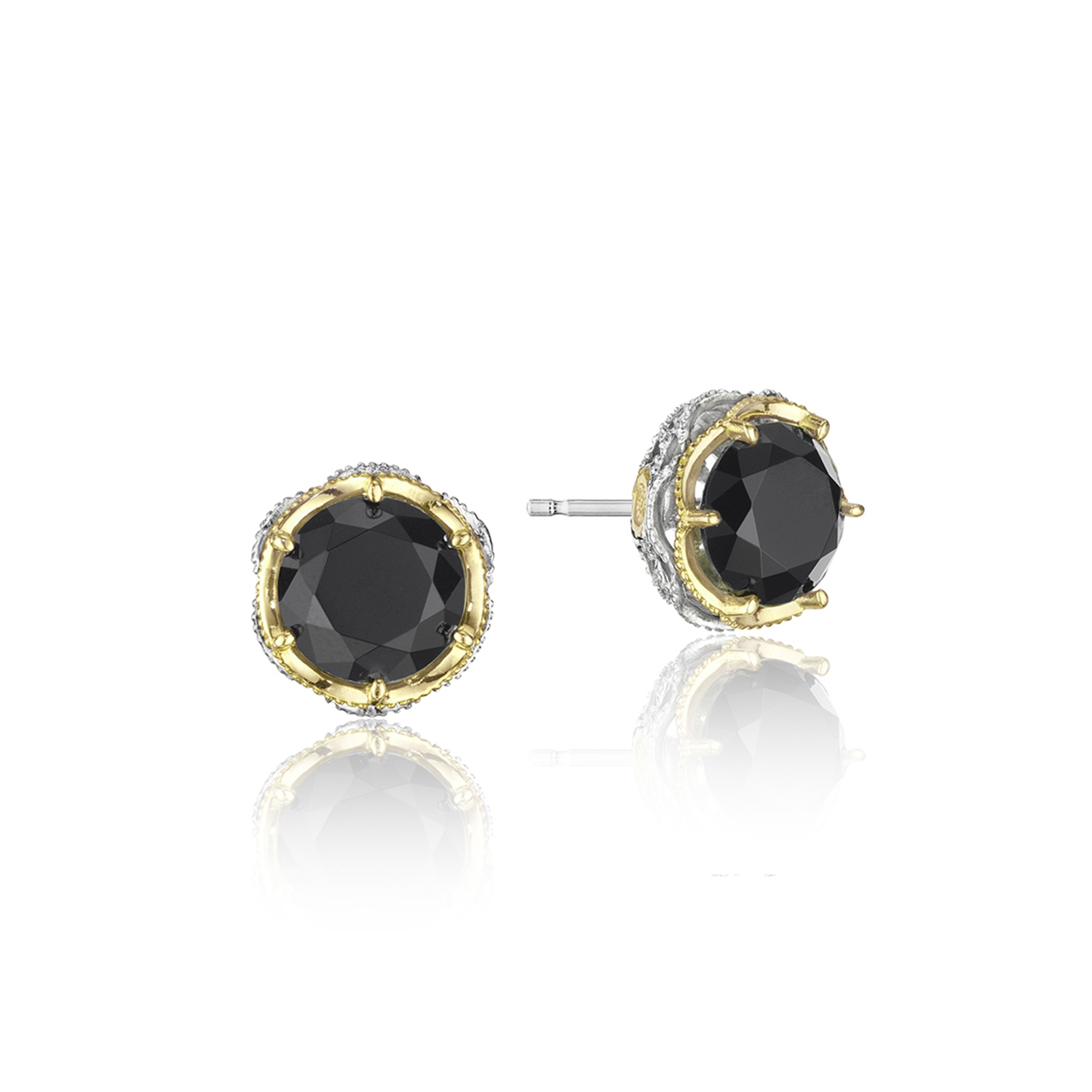 Crescent Crown Studs featuring Black Onyx
