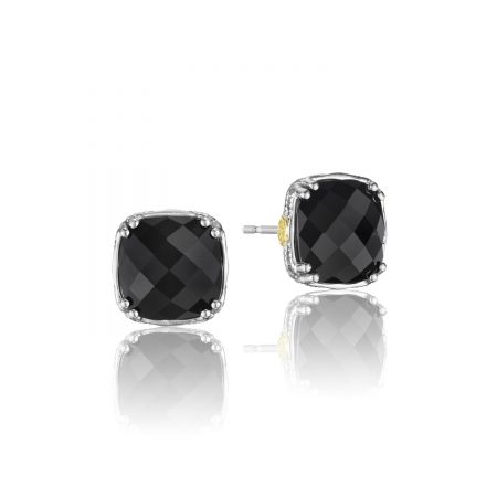 Cushion Cut Gem Stud featuring Black Onyx