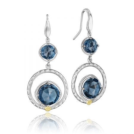 Gem Ripple Earrings featuring London Blue Topaz