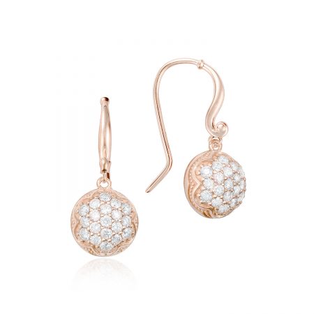 Dew Drop Earrings featuring Pav&eacute; Diamonds