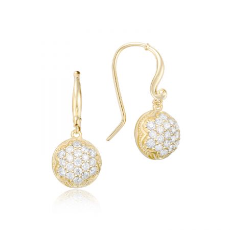 Dew Drop Earrings featuring Pav&eacute; Diamonds