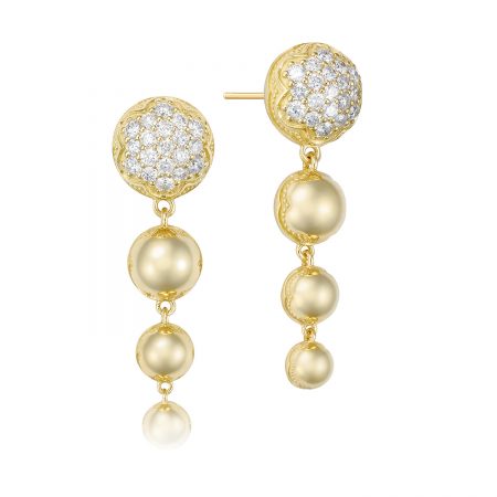 Ascending Drop Earrings featuring Pav&eacute; Diamonds