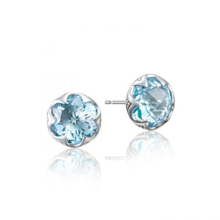 Crescent Bezel Earrings featuring Sky Blue Topaz