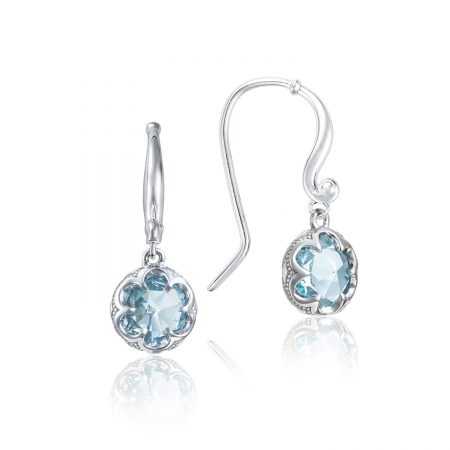 Petite Crescent Drop Earrings featuring Sky Blue Topaz