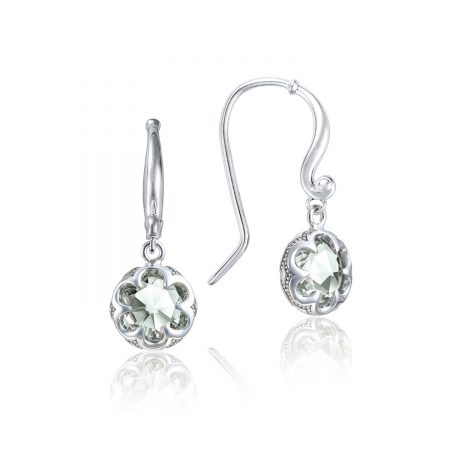 Petite Crescent Drop Earrings featuring Prasiolite