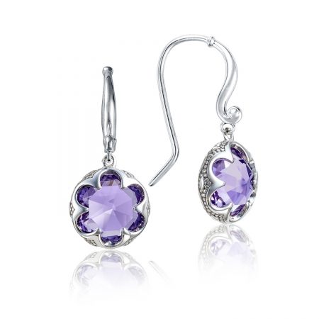 Crescent Drop Earrings featuring Amethyst