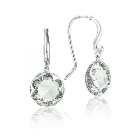 Crescent Drop Earrings featuring Prasiolite