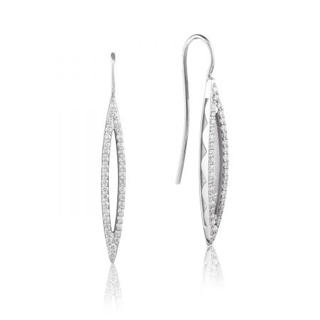 Pav&eacute; Surfboard French Wire Earring