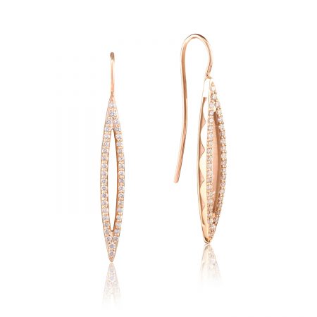 Pav&eacute; Surfboard French Wire Earring