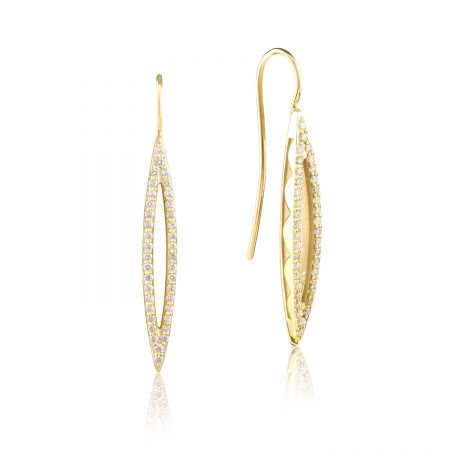 Pav&eacute; Surfboard French Wire Earring