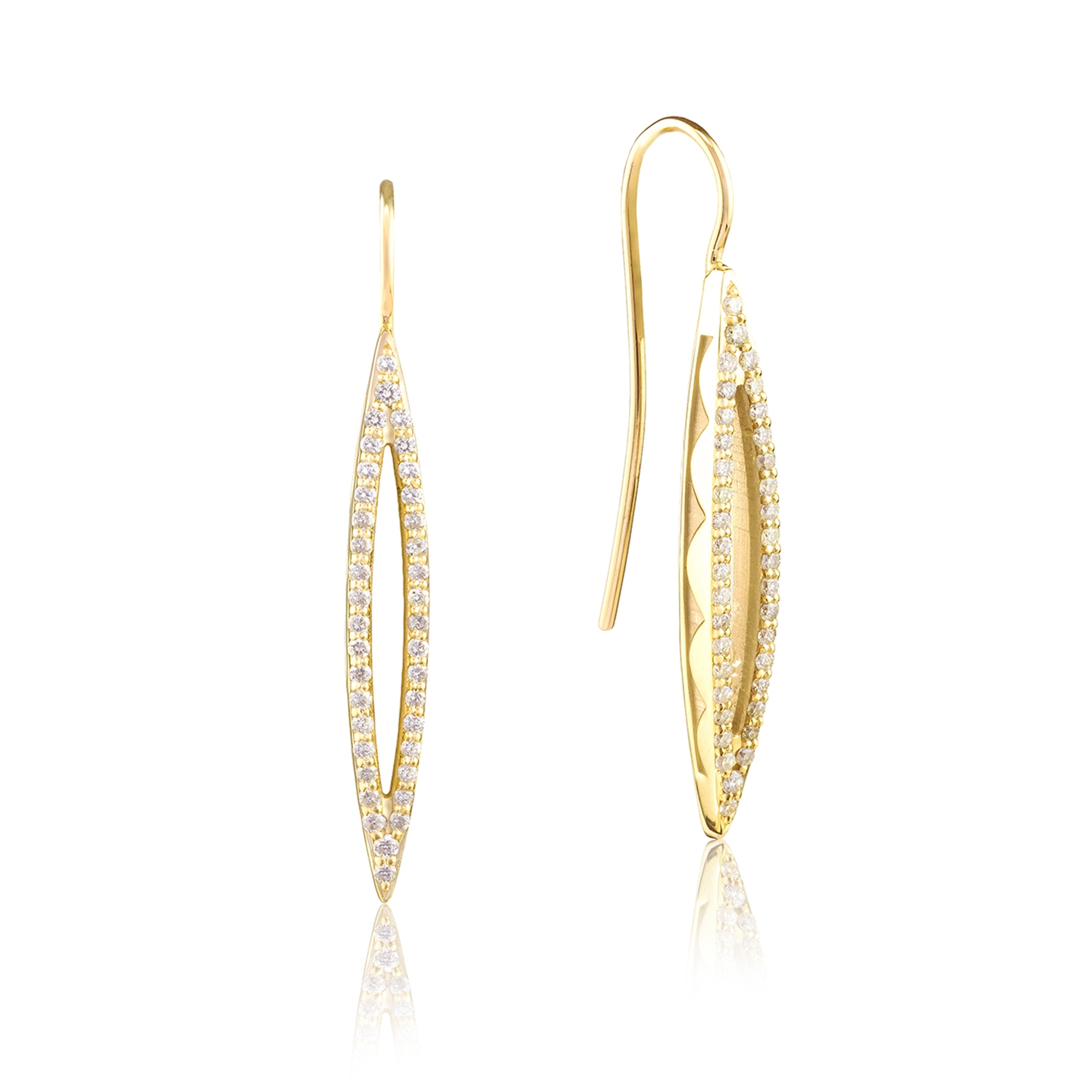 Pavé Surfboard French Wire Earring