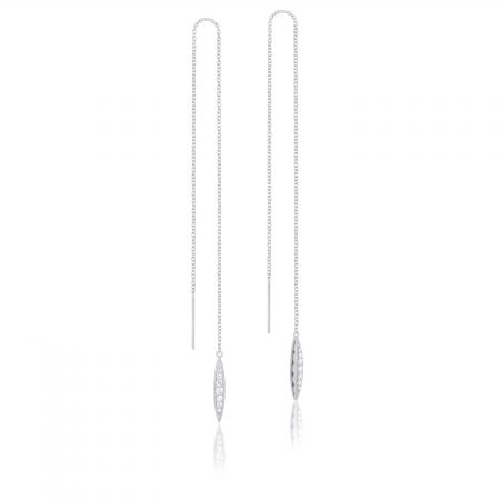 Pav&eacute; Surfboard Thread Earring