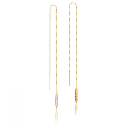 Pav&eacute; Surfboard Thread Earring