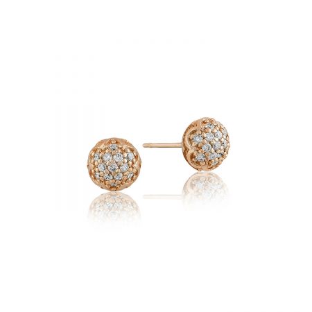 Simple Pav&eacute; Dew Drop Studs